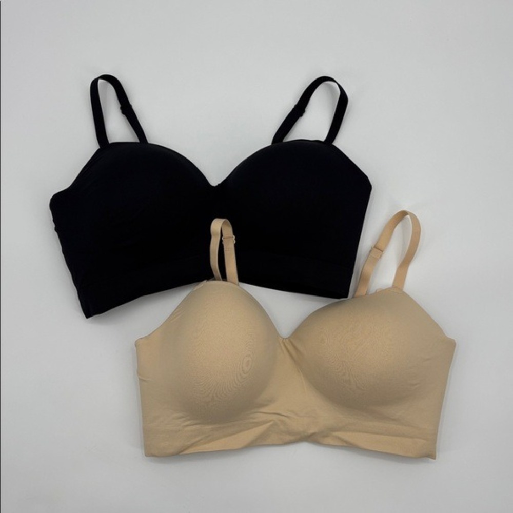 Truekind Supportive Comfort‎ Wireless Shaping Bra 2 pack black/chai size L NWT